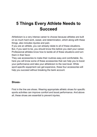 5 Things Every Athlete Needs to Succeed - yenta posha | Flip PDF Online | PubHTML5