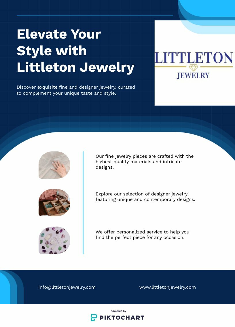 Our Jewelry collection at Littleton Jewelry includes beautif | Piktochart Visual Editor