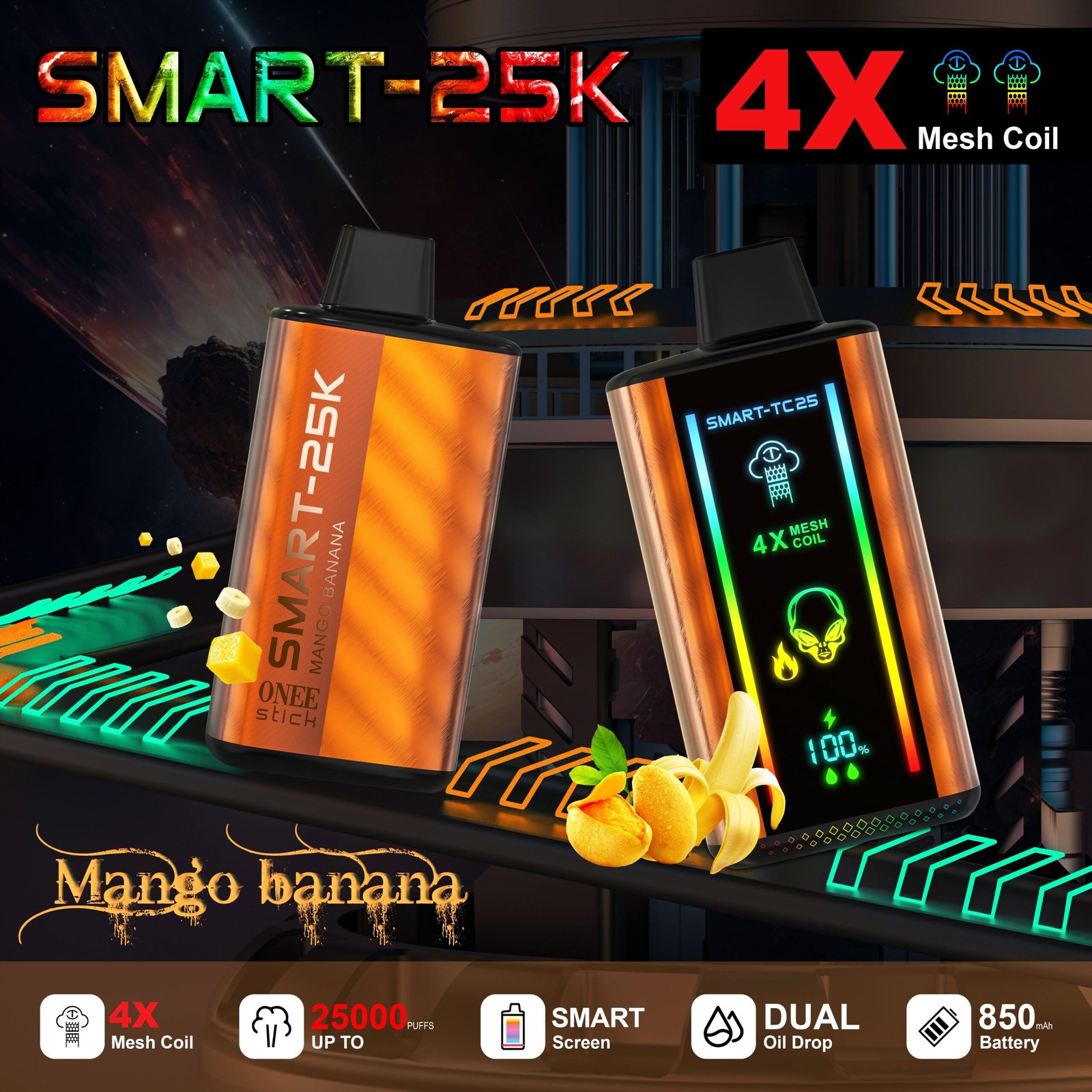 Mango Banana - Onee Stick Smart 25000 Puffs - Smokers Heap