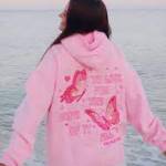 pink palm puff hoodie