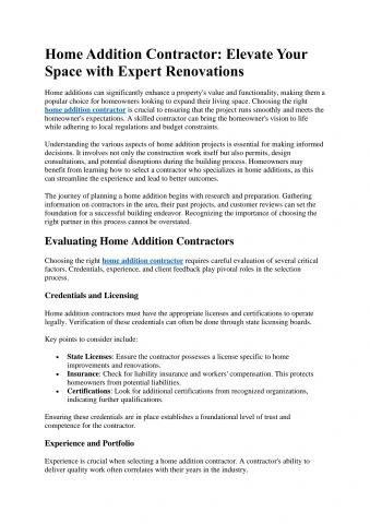 Home Addition Contractors Near Me