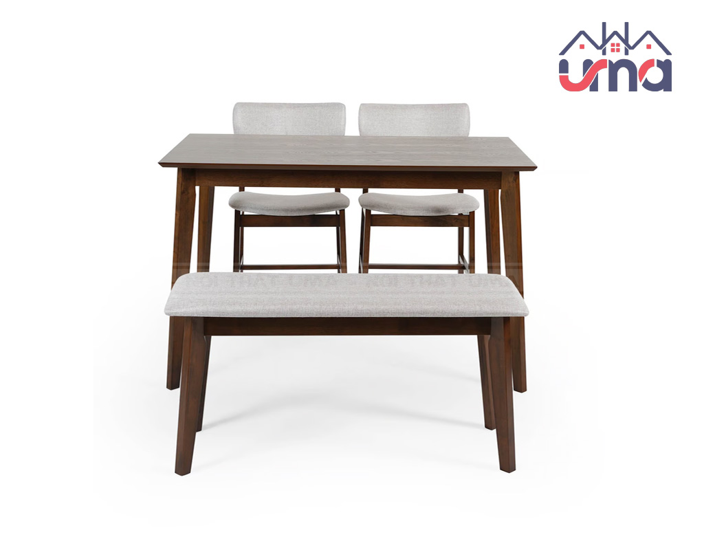 Bộ Bàn Ăn 4 Ghế Gỗ Nguyên Khối BA007 - Nội Thất UMA