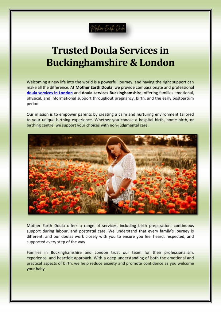 PPT - Trusted Doula Services in Buckinghamshire & London PowerPoint Presentation - ID:14152844